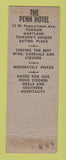 Matchbook Cover - Penn Hotel Towson MD
