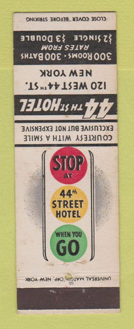 Matchbook Cover - 44th St Hotel New York City