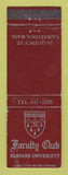 Matchbook Cover - Faculty Club Harvard University Cambridge MA WEAR