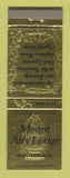 Matchbook Cover - Mount Airy Lodge Mount Pocono PA