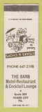 Matchbook Cover - Barn Motel Restaurant Tower City PA