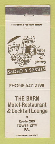Matchbook Cover - Barn Motel Restaurant Tower City PA