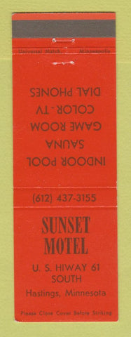 Matchbook Cover - Sunset Motel Hastings MN