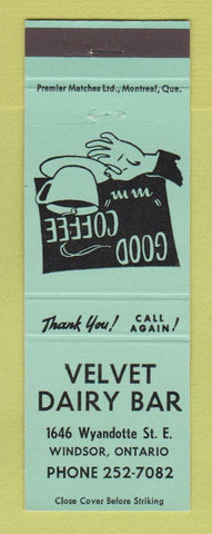 Matchbook Cover - Velvet Dairy Bar Windsor ON