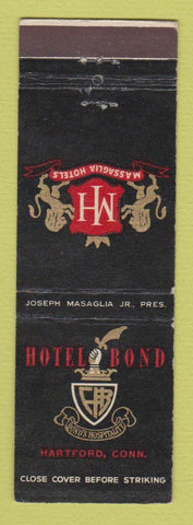 Matchbook Cover - Hotel Bond Hartford CT