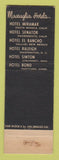 Matchbook Cover - Hotel Bond Hartford CT