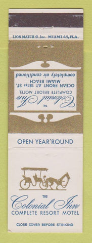 Matchbook Cover - Colonial Inn Resort Motel Miami Beach FL