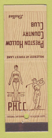 Matchbook Cover - Preston Hollow Country Club Dallas TX