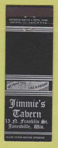 Matchbook Cover - Jimmie's Tavern Janesville WI ADVANCE