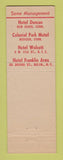 Matchbook Cover - Hotel Hartford CT