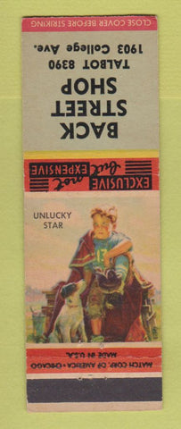 Matchbook Cover - Back Street Shop