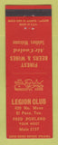Matchbook Cover - Legion Club El Paso TX