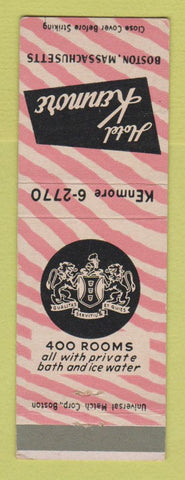 Matchbook Cover - Hotel Kenmore Boston MA
