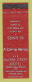 Matchbook Cover - Maple Crest Motel Sturgis MI
