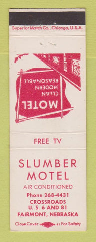 Matchbook Cover - Slumber Motel Fairmont NE