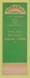Matchbook Cover - Parkway Hotel Chicago IL
