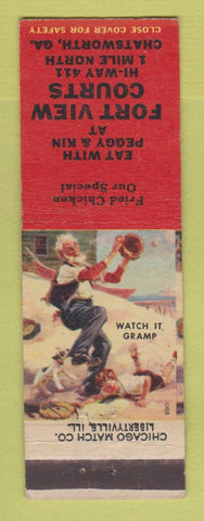 Matchbook Cover - Fort View Courts motel Chatsworth GA Fried Chicken