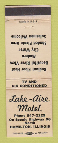 Matchbook Cover - Lake Aire Motel Hamilton IL WEAR