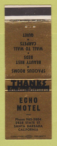 Matchbook Cover - Echo Motel Santa Barbara CA