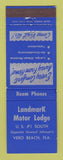 Matchbook Cover - Landmark Motor Lodge Vero Beach FL