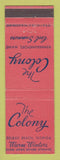 Matchbook Cover - The Colony Delray Beach FL Kennebunkport ME