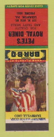 Matchbook Cover - Pete's Royal Diner Lebanon PA BBQ