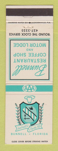 Matchbook Cover - Bunnell Restaurant Motor Lodge Bunnell FL