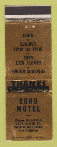 Matchbook Cover - Echo Motel Santa Barbara CA