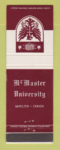 Matchbook Cover - McMaster University Hamilton ON