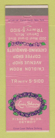 Matchbook Cover - Louis Sherry Detroit MI