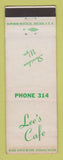 Matchbook Cover - Lee's Cafe Sheridan WY WEAR