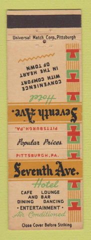 Matchbook Cover - Seventh Ave Hotel Pittsburgh PA