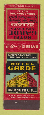 Matchbook Cover - Hotel Garde New Haven CT WEAR