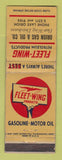 Matchbook Cover - Fleet Wing oil gas Lake Orion MI WEAR