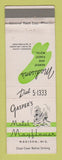 Matchbook Cover - Gasper's Motel Mayflower Madison MI