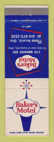 Matchbook Cover - Baker's Motel Norwich OH
