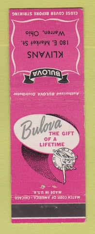 Matchbook Cover - Bulova Watches Klivans Warren OH jewelry