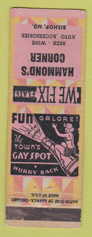 Matchbook Cover - Hammond's Corner Bishop MD girlie WEAR