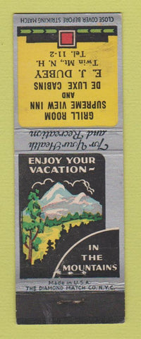 Matchbook Cover - EJ Dubey Supreme View Inn Twin Mountain NH