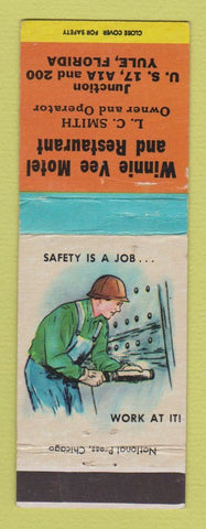 Matchbook Cover - Winnie Vee Motel Restaurant Yule FL WEAR