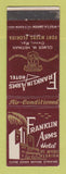 Matchbook Cover - Franklin Arms Hotel Fort Myers FL