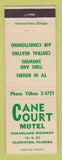 Matchbook Cover - Cane Court Motel Clewiston FL WORN