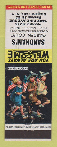 Matchbook Cover - Sandham's Garden Court Niagara Falls NY
