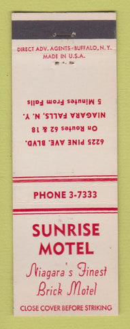 Matchbook Cover - Sunrise Motel Niagara Falls NY