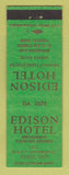 Matchbook Cover - Edison Hotel Toledo OH