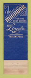 Matchbook Cover - Hotel Lincoln Indianapolis IN