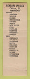 Matchbook Cover - Hinchcliff Motor Service Trucking Chicago IL