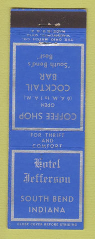Matchbook Cover - Hotel Jefferson South Bend IN