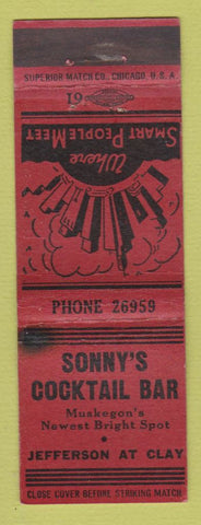 Matchbook Cover - Sonny's Cocktail Bar Muskegon MI WORN