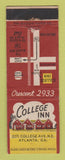 Matchbook Cover - College Inn Atlanta GA WEAR